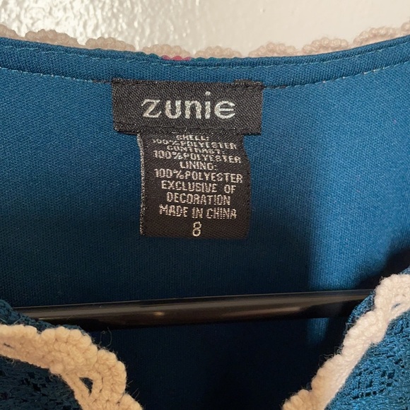 Zunie Green Floral Girl's Dress Size 8 - Picture 3 of 6